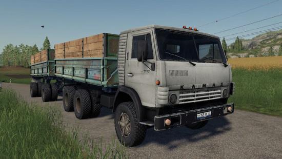 Kamaz 5320 With Trailer Gbk-8551 Ls2019 - Farming Simulator 22 Mod 