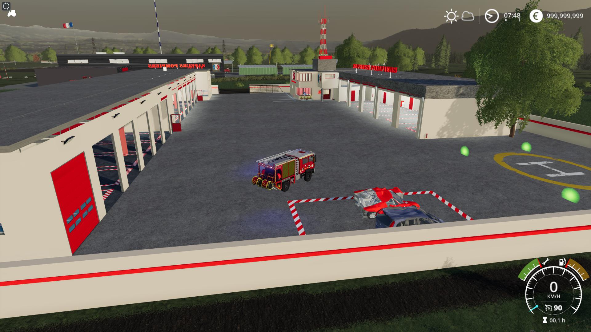 FS 19 CASERNE SAPEUR POMPIERS v3.0 - Farming Simulator 19 mod, LS19 Mod