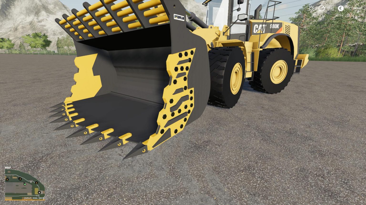 Mod Mining Bucket For 980K Cat Loader v1.0 - Farming Simulator 22 mod ...