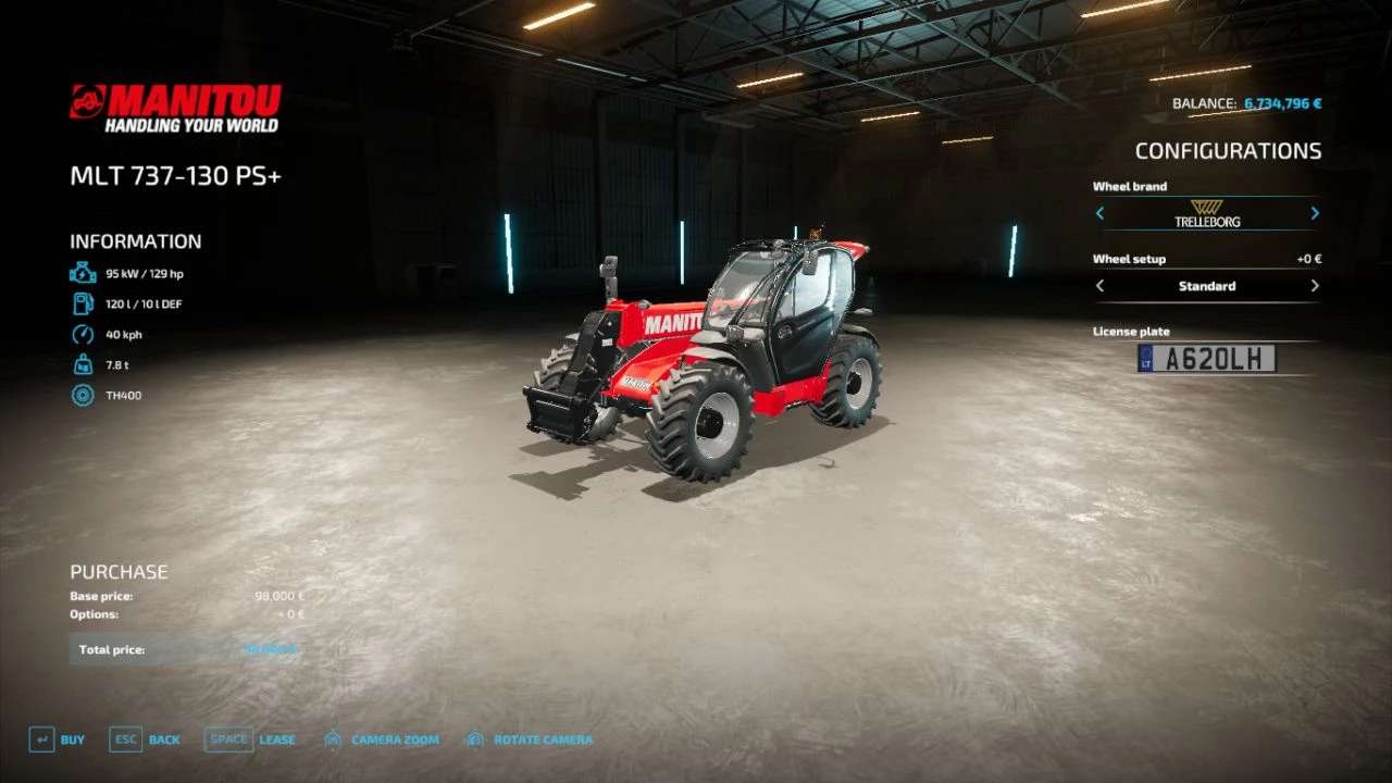 Ls22 Manitou Mlt 737 130 Ps Edit V1000 Farming Simulator 22 Mod Ls22 Mod Download 6318